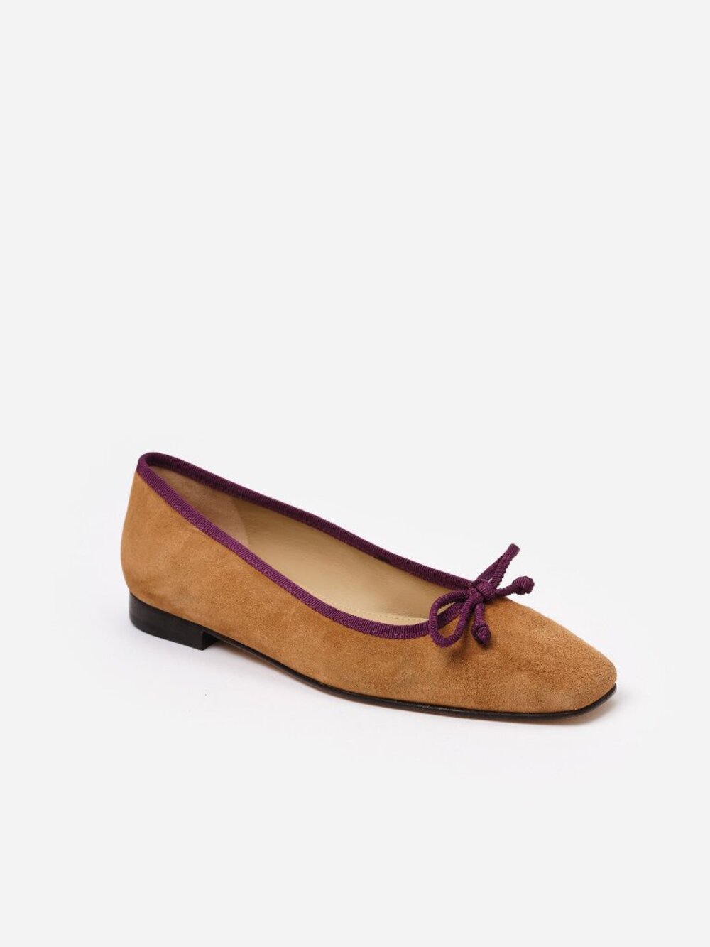J McLaughlin Viola Suede Ballet Flats - Cognac NEW
